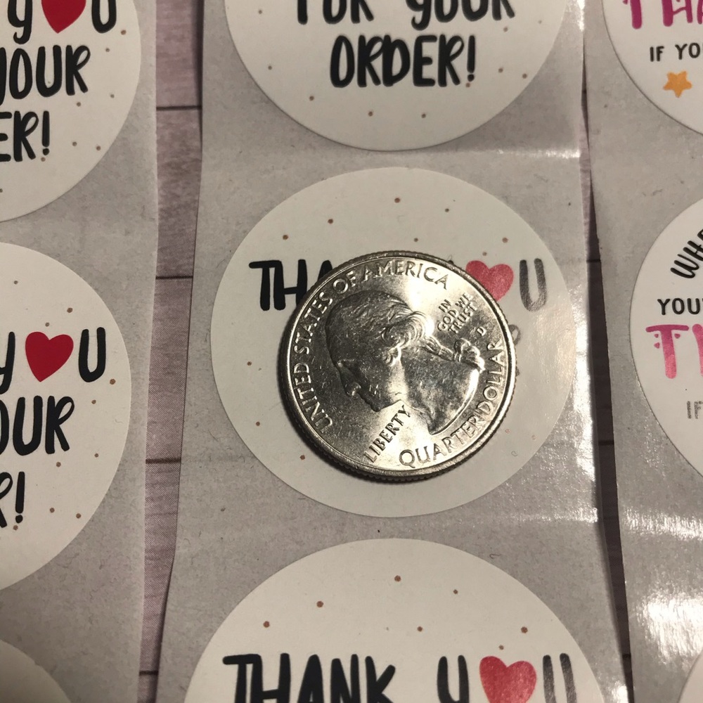 4x$20 || 100 mixed thank you stickers 50/50 size 1.5 - Picture 4 of 9
